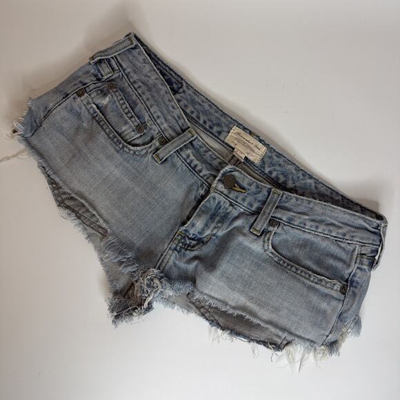 Vintage Abercrombie & Fitch Low Rise Micro Jean Shorts Y2K Cotton Hot Pants Sz 6